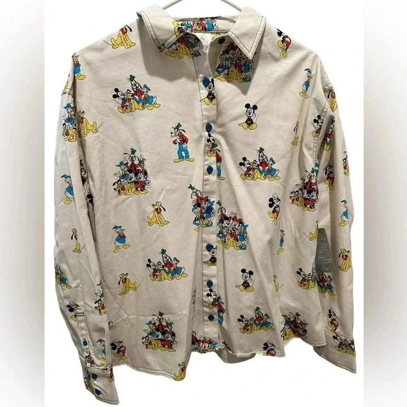 Disney Mickey and Friends Cotton Button Down Shirt - Picture 3 of 5